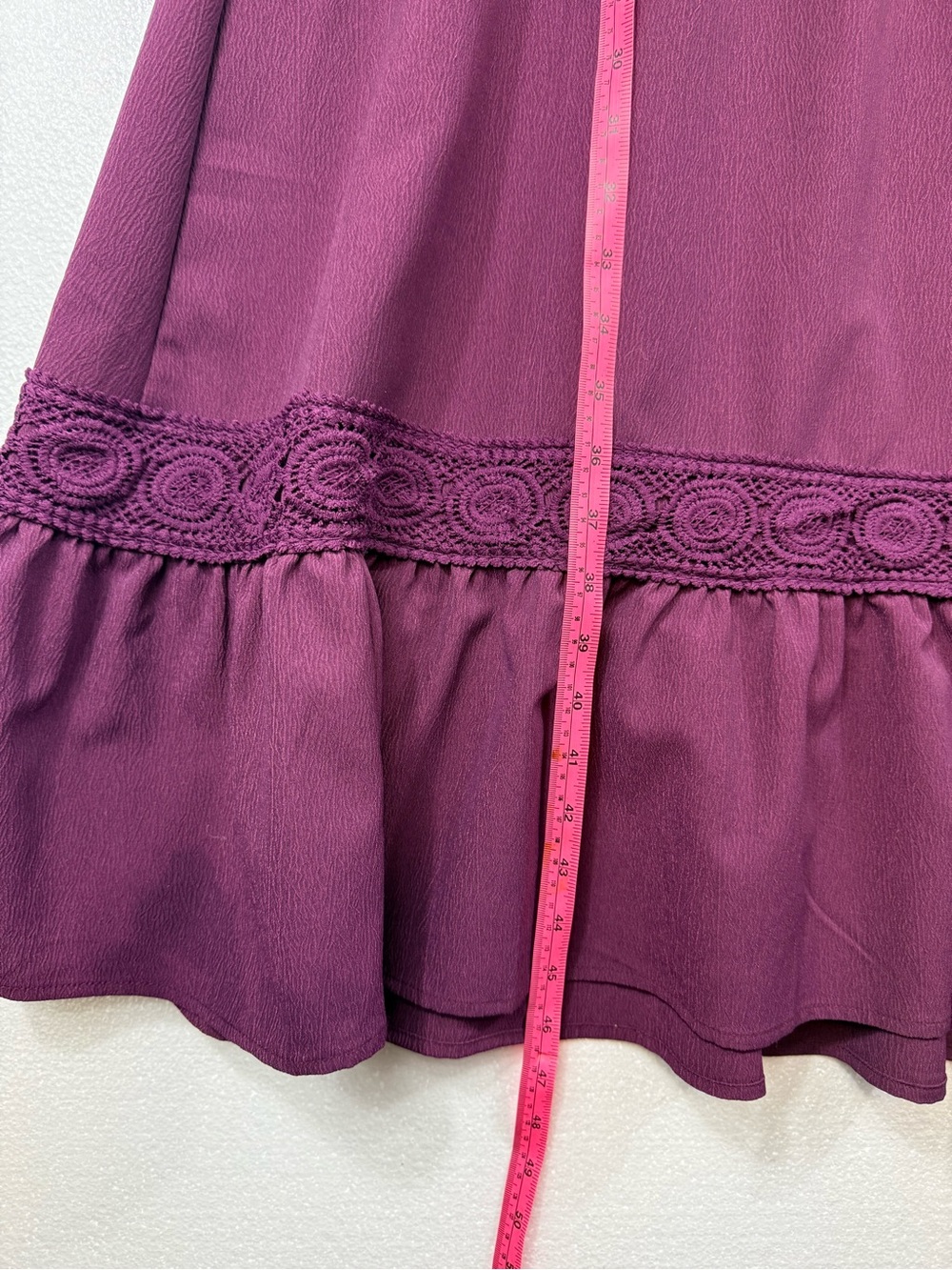 BloomChic Plus-Size Long Sleeve Purple Tiered Midi Dress long sleeve - Picture 9 of 9